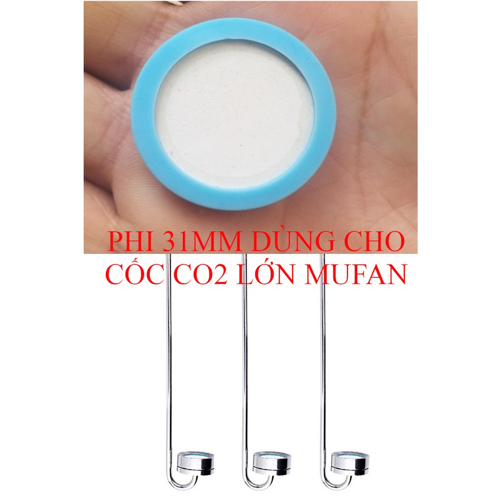 Miếng sứ sủi CO2 MUFAN PHI 20 VÀ 31MM thay thế cho cốc sủi CO2 dùng cho hồ thủy sinh, VUI LÒNG XEM KỸ MÔ TẢ