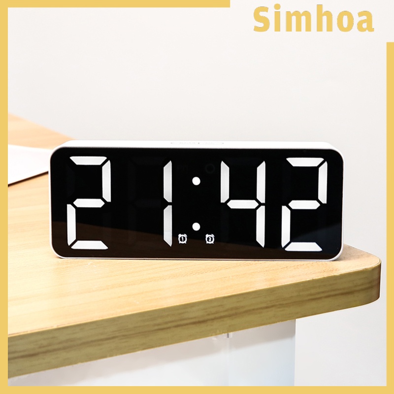 [SIMHOA] Modern Digital LED Desk Alarm Clock Thermometer 12/24H Display Snooze Date