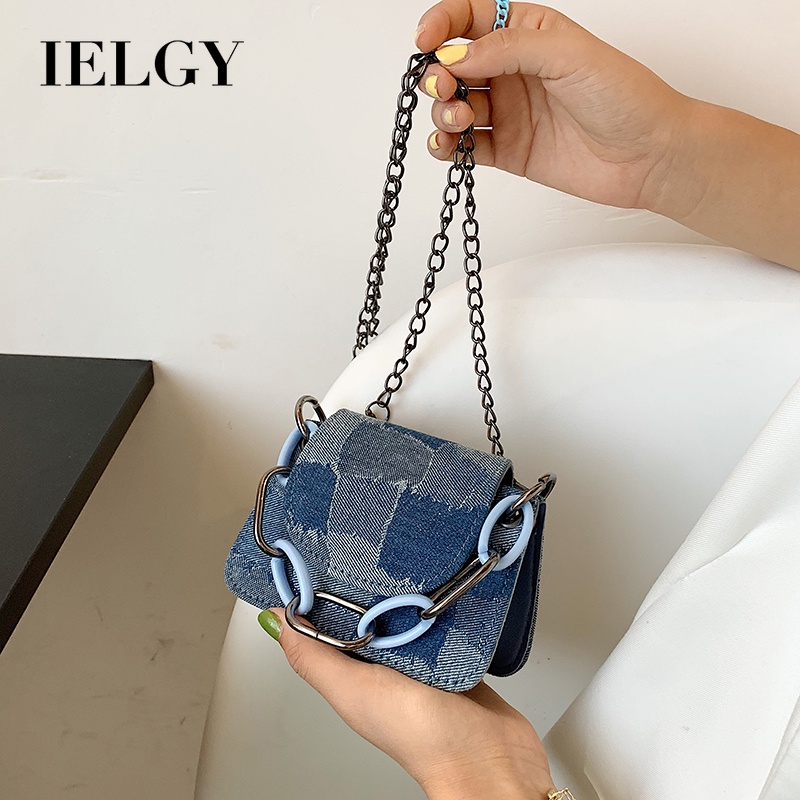 Túi đeo chéo IELGY vai vải denim thời trang sành điệu cho nữ