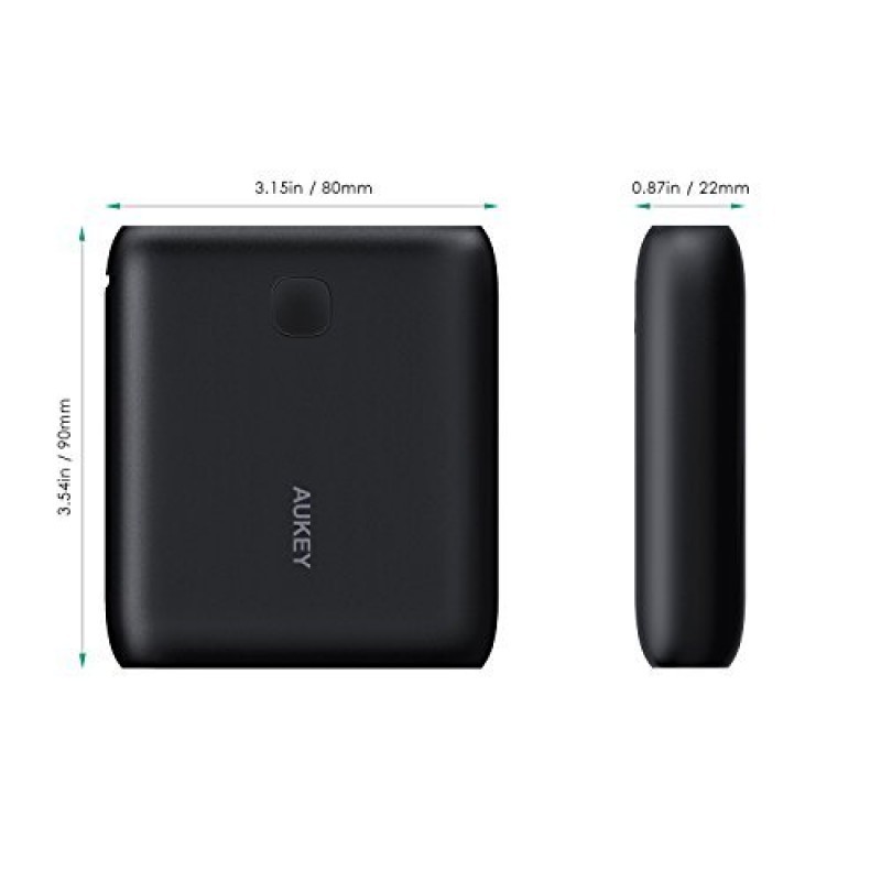 Pin Sạc Dự Phòng Aukey Pocket 10000mAh 2 Cổng AiPower Kèm Đèn Flash - PB-N42