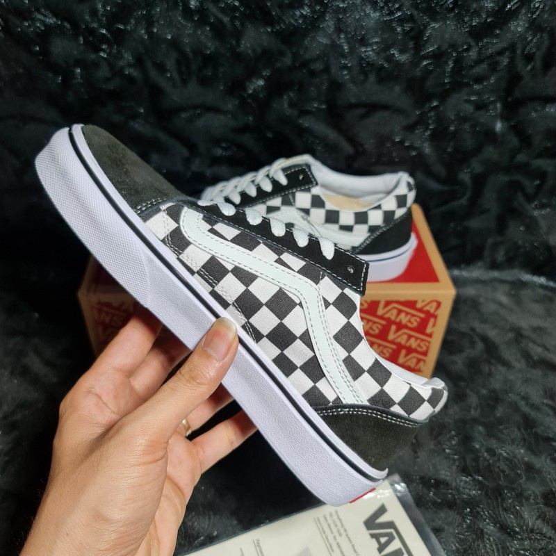 Giày thể thao nam nữ vans old skool ,Gìay caro đen trắng thời trang full box bill