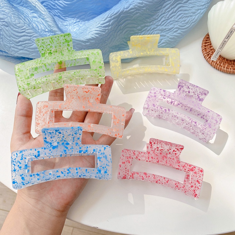 Kẹp tóc thiết kế hình vuông màu sắc đơn giản phong cách hàn quốc