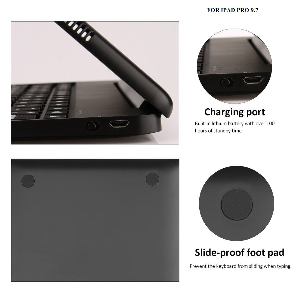 Bàn phím bluetooth ốp nhôm Ipad Pro 9.7 inch - Tặng kèm cốc sạc