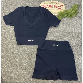 [XÃ KHO ] BỘ CROPTOP BOTEE ĐÙI LOGO IN
