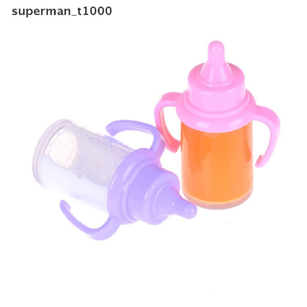 [superman_t1000] 1pc Dummy Magic Milk Juice Bottle For Reborn Baby Doll Accessories Pretend Play Random Colours [new]