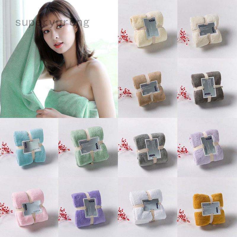 Khăn Tắm Vải Lông Cừu San Hô Mềm Mại Thấm Hút Tốt
