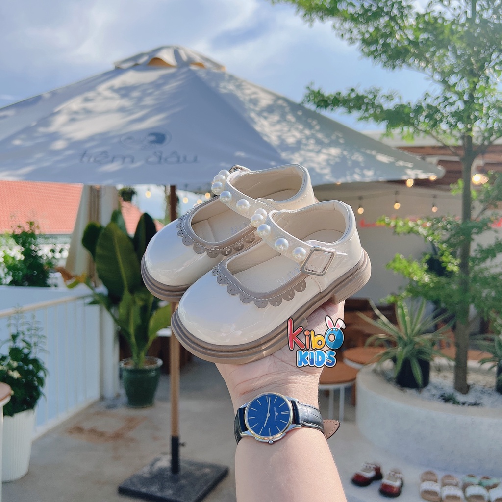 Giày Bé Gái - Giày búp bê da mềm phong cách Vintage Hàn Quốc BB444