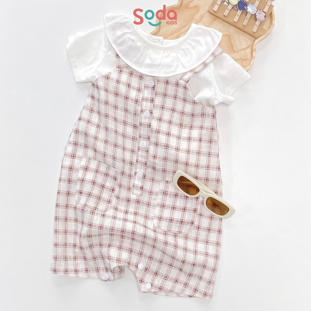 Yếm quần cho bé SODA KIDS thiết kế 2 túi, chất liệu linen Hàn mềm, mát