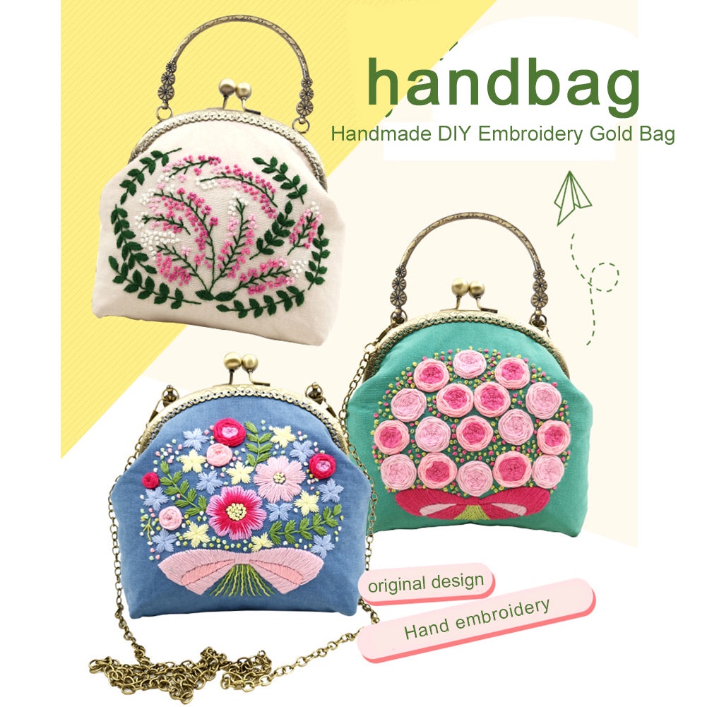 Túi Tự Thêu Thủ Công, Hand Bag - Bộ đồ nghề làm Túi Xách Tay Thêu Hoa [HÀNG CÓ SẴN]