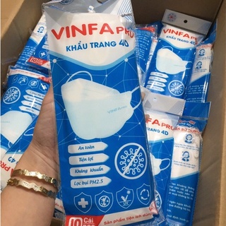 Set 10 cái khẩu trang 4D vinfa pro