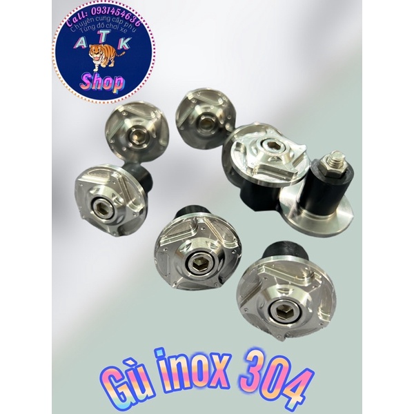 Gù tay lái inox 304 dành cho tất cả loại xe kèm bao tay sọc đen daytona
