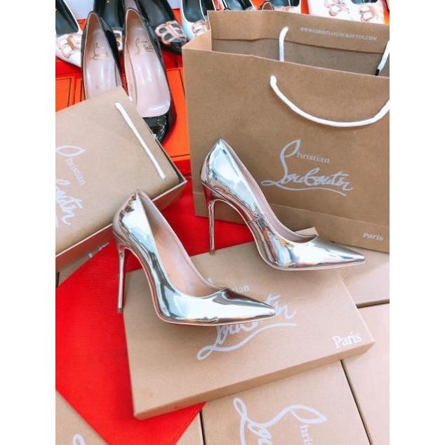 (ẢNH THẬT) Giày Cao Gót 10p Da Bóng Form Êm Chắc Chân Fullbox Bill Túi Cao Cấp