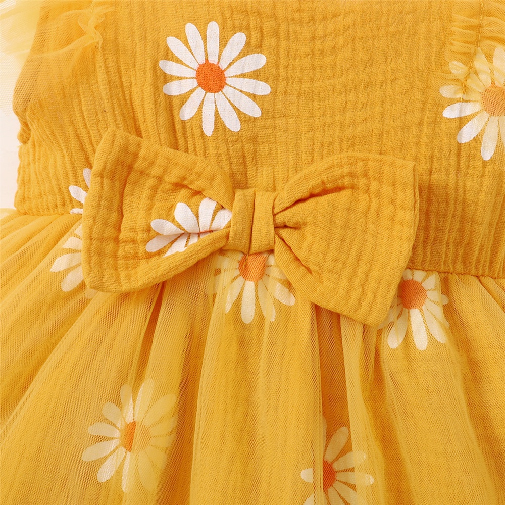 Đầm MIKRDOO sát nách hoạ tiết hoa dễ thương cho bé 1-5 tuổi