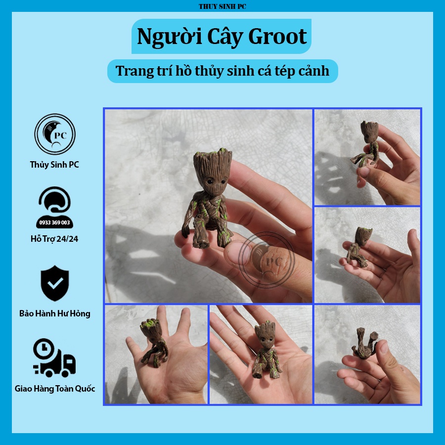 Người cây Groot trang trí hồ cá cảnh thủy sinh