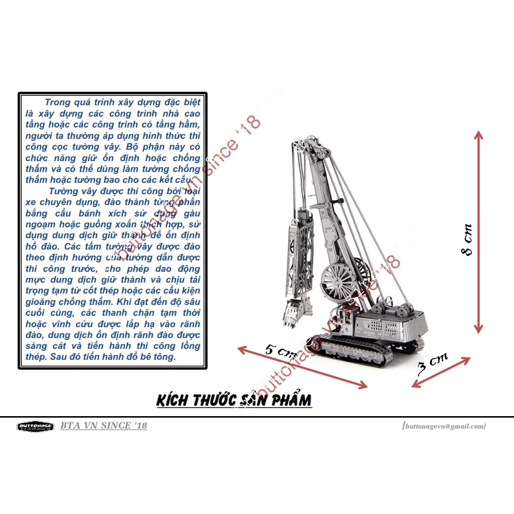 Mô Hình Lắp Ráp 3d Xe Thi Công Tường Vây