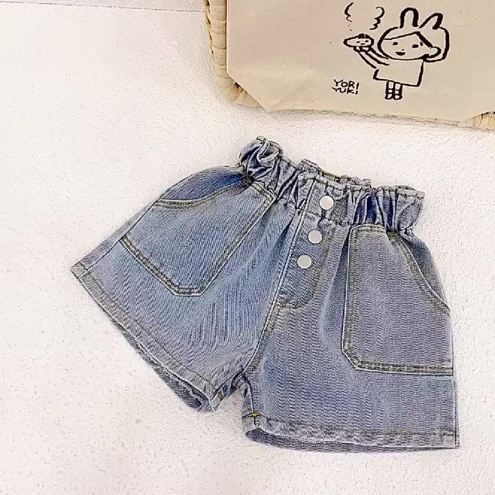 [Babycat] Hàng Có Sẵn Quần Short Denim Phong Cách Hàn Nhật Hàn Quốc Thời Trang Mùa Hè Dễ Phối Đồ Hàng Có Sẵn 2022 Mới Dành Cho Bé Gái