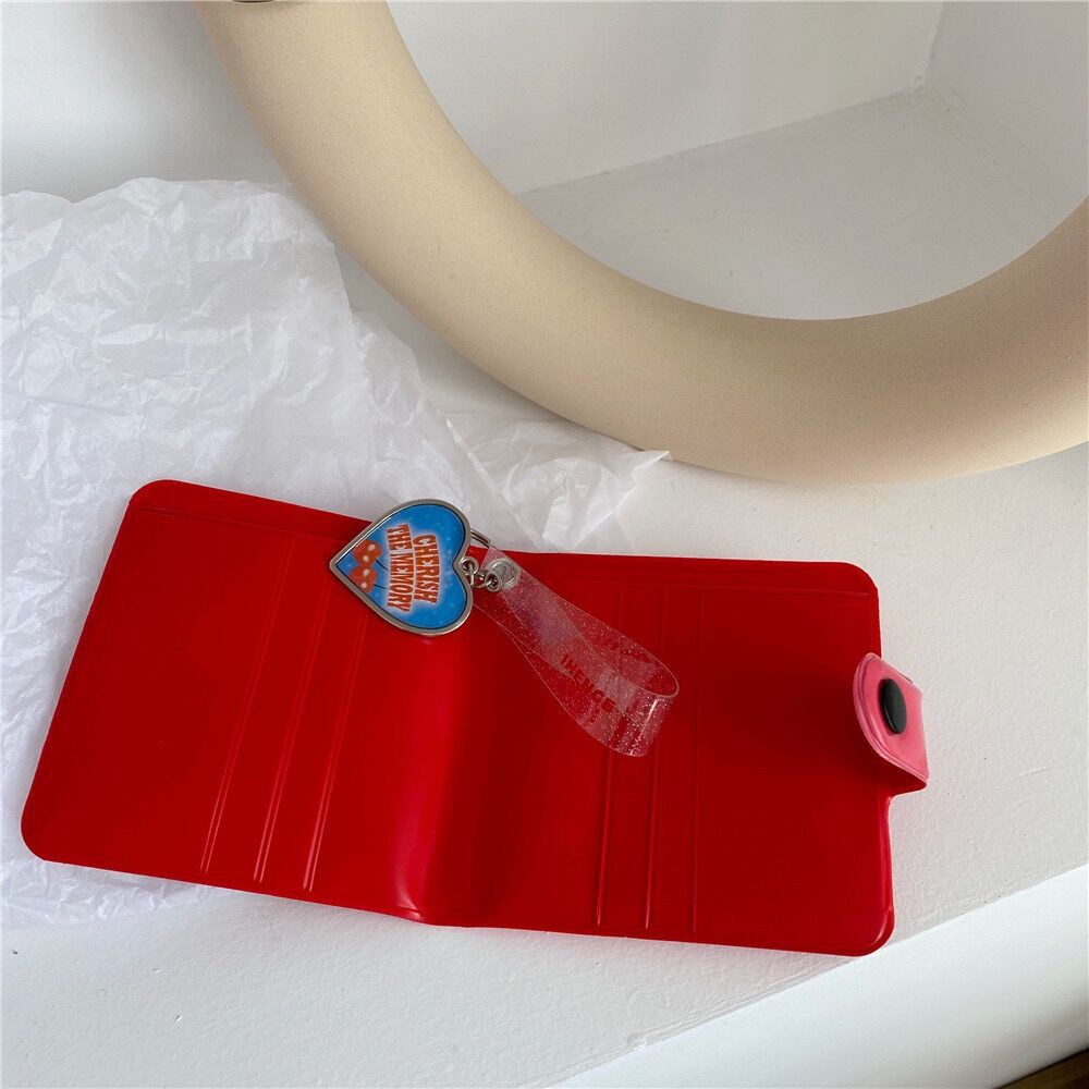 Ví đỏ anh đào phong cách Hàn Quốc thời trang nữ dễ thương | BigBuy360 - bigbuy360.vn