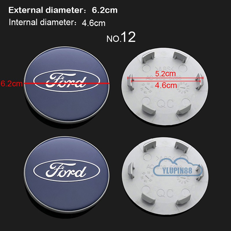 Bộ 4 Nắp Đậy Trục Bánh Xe Hơi ford ranger laser escort cougar falcon ecosport fiesta escape kuga transit focus f150