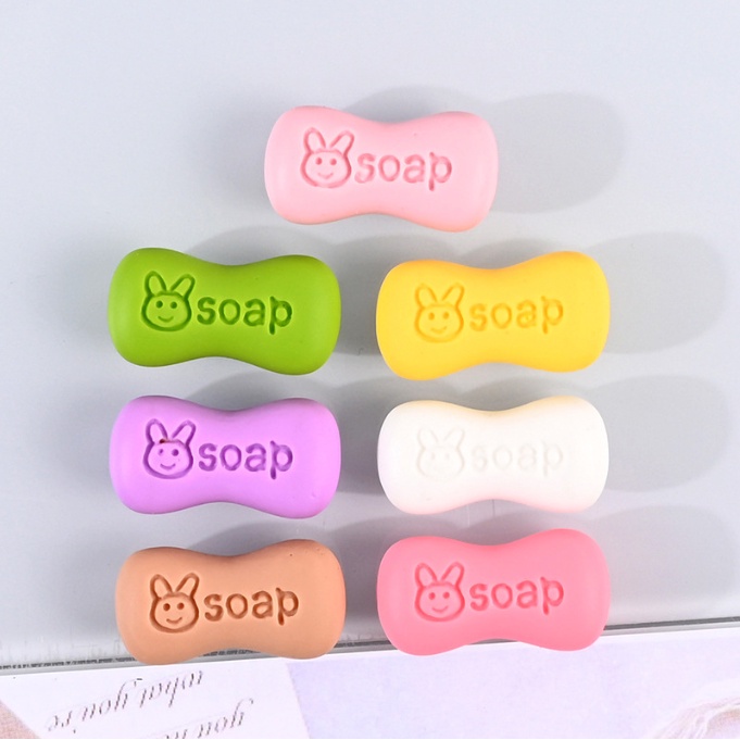Charm bánh xà phòng xà bông Soap trang trí nhà búp bê, dán Jibbitz, DIY