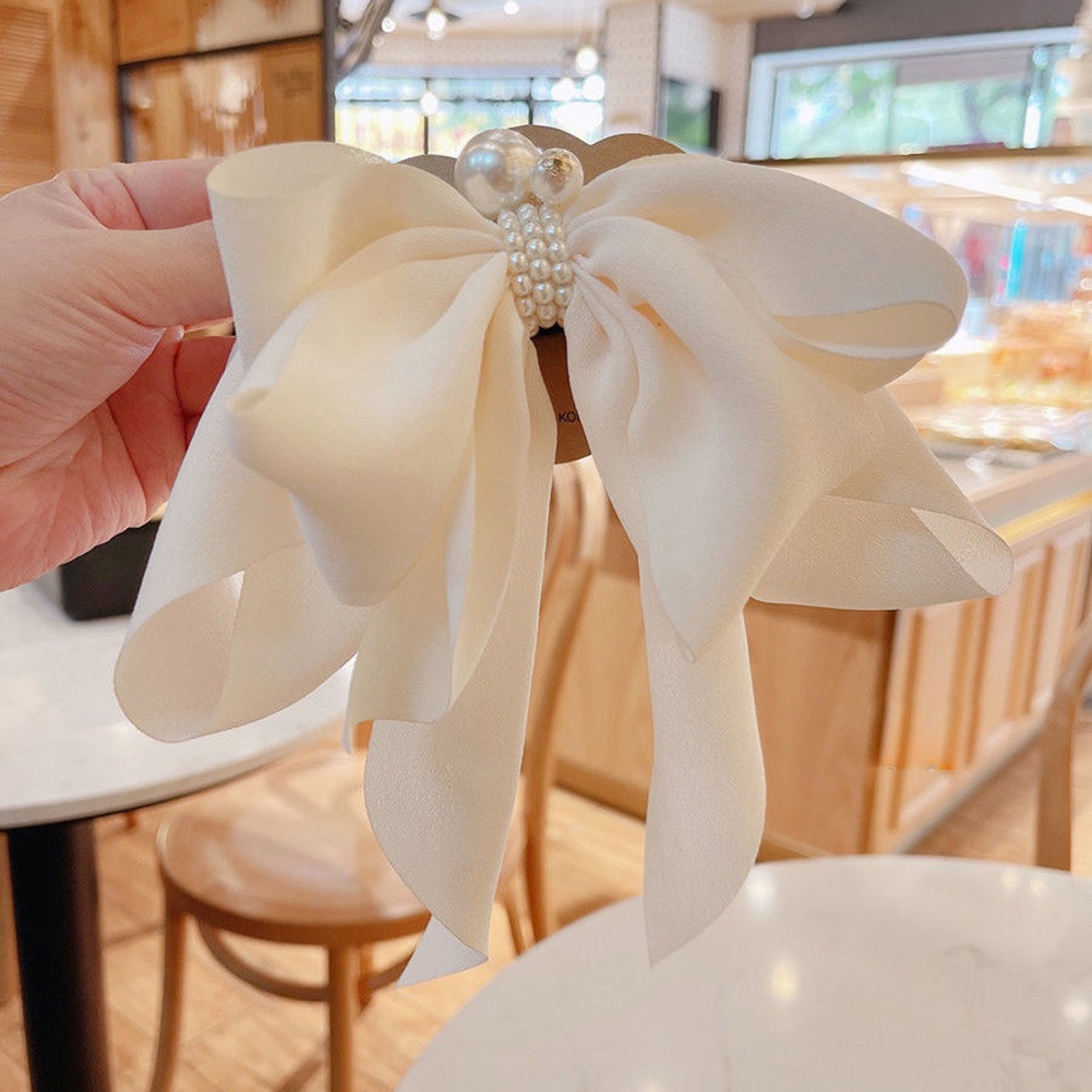 Dây Cột Tóc Cao Su Co Giãn Phối Nơ Dễ Thương Dành Cho Nữ