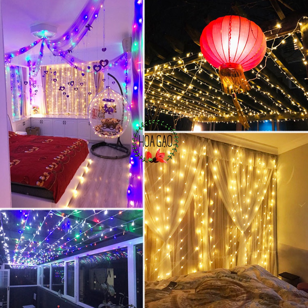 Dây đèn led trang trí phòng ngủ decor noel Tết 10m HOA GẠO GDLK nối dây được, chịu nước LOẠI TỐT không chớp nháy