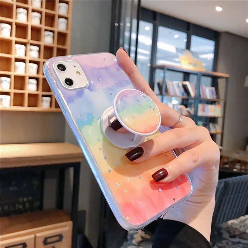 Ốp điện thoại màu cầu vồng gradient thích hợp cho IPhone 11 12 promax Mini 6 6sPlus 7 8Plus SE X XS XR XSMAX