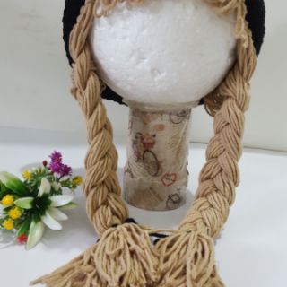 Nón len tóc giả cho bé năng động