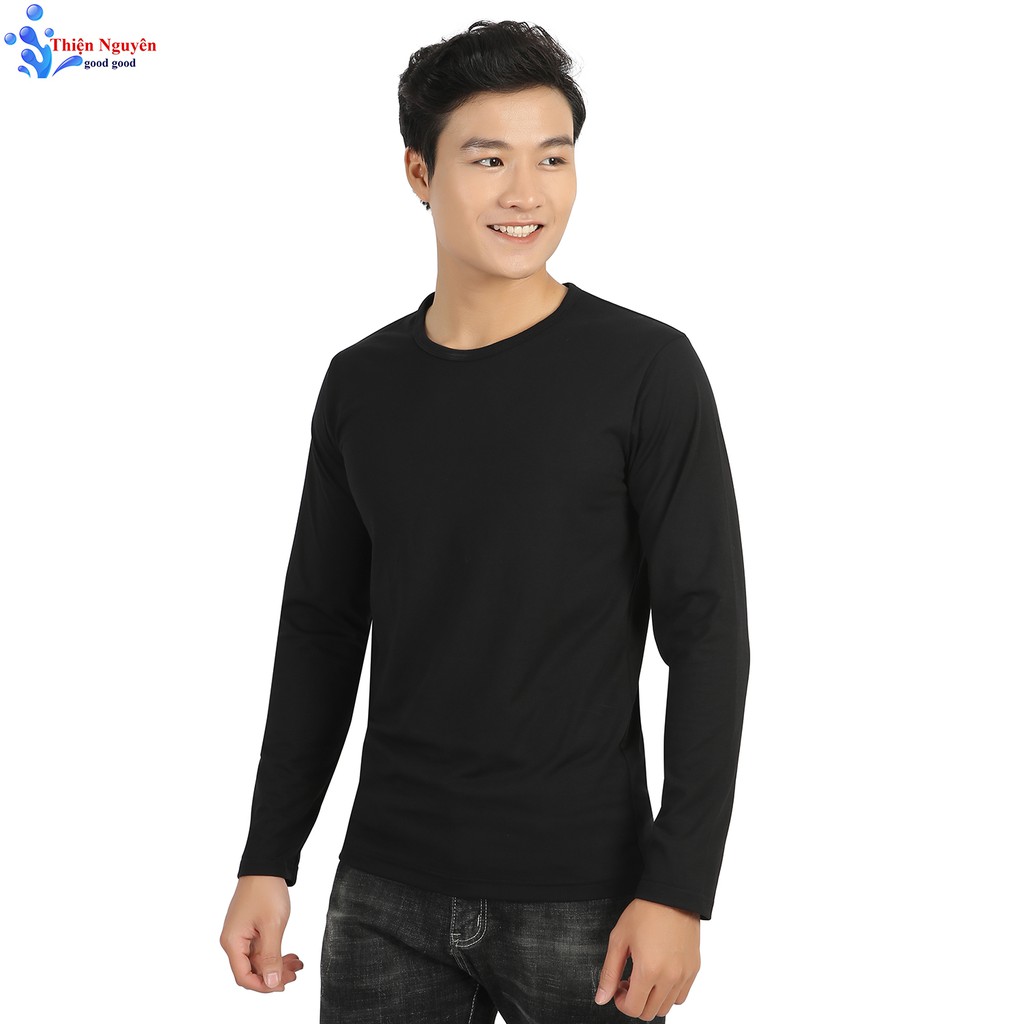 Áo thun nam dài tay cổ tròn body co dãn 4 chiều cao cấp (Thiện Nguyên shop)