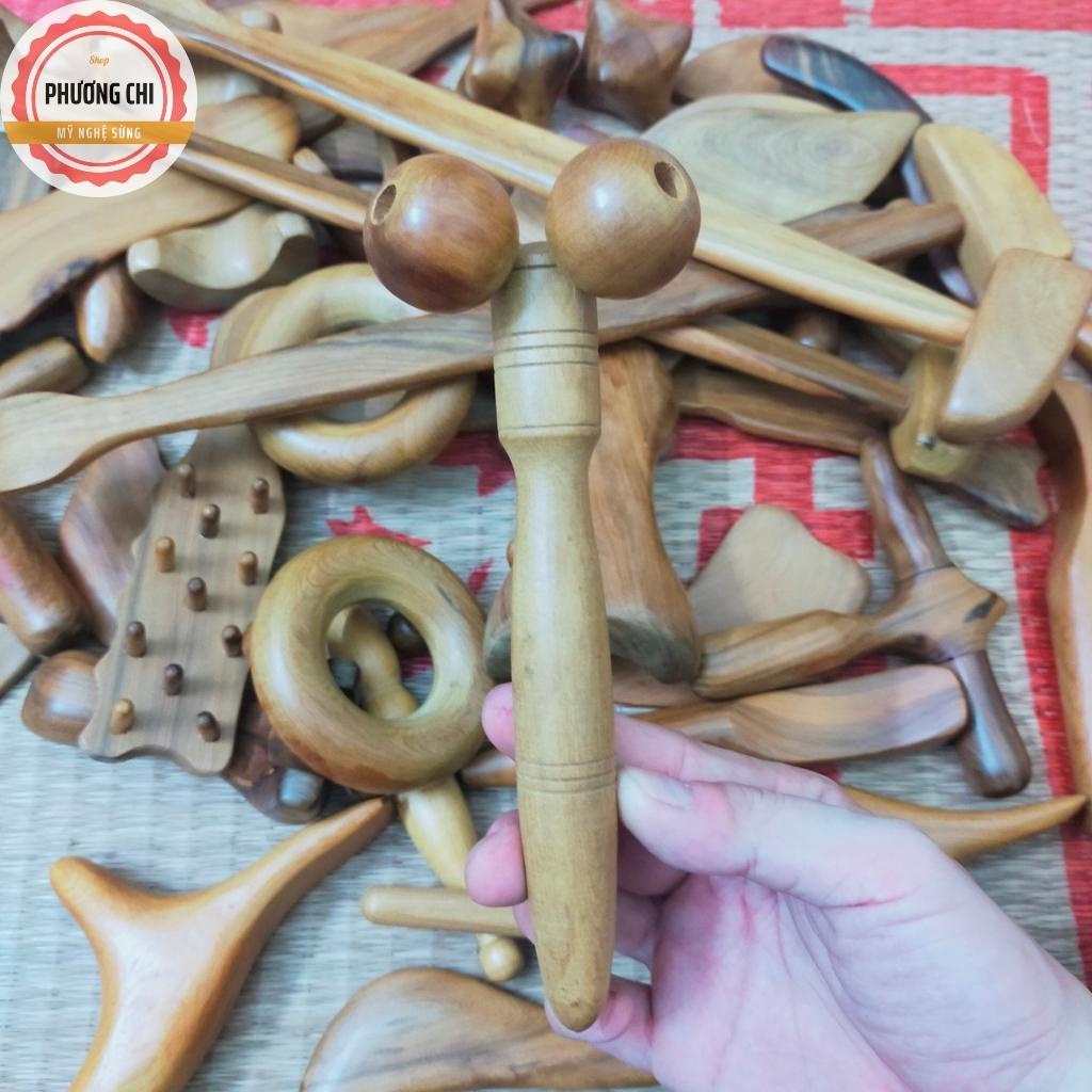 Cây Lăn Mát Xa Mặt, Mũi Bằng Gỗ Thơm, Hai Bánh Xe Lăn Tròn Giúp Nâng Cơ Mặt Và Thon Gọn Mũi Cao cấp | Mỹ nghệ phương chi