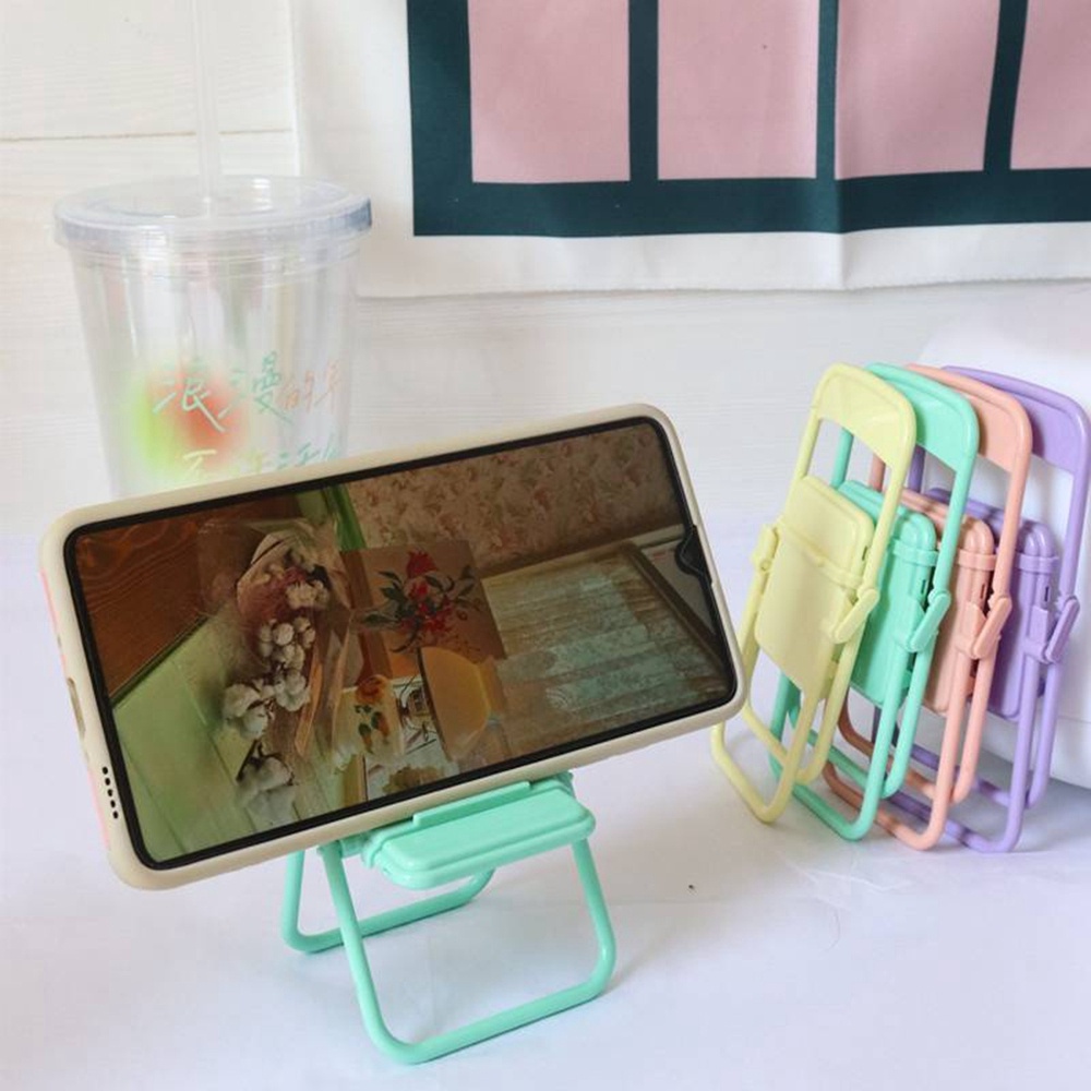 Giá đỡ điện thoại máy tính bảng ipad để bàn hình chiếc ghế cute gấp xếp gọn kệ ghế tựa để sạc đt đứng nằm ngang xem phim