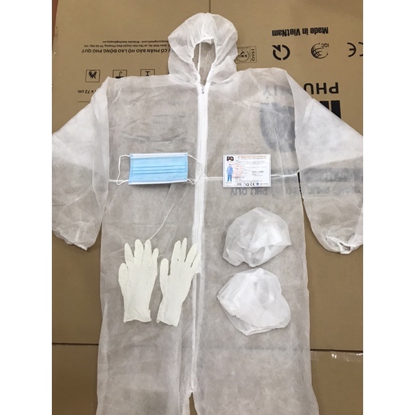 Bộ quần áo phòng dịch 4 món, quần áo bảo hộ y tế phòng chống dịch bệnh