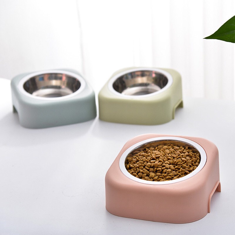 Bát ăn cho chó - Bát ăn cho mèo Inox chống gù