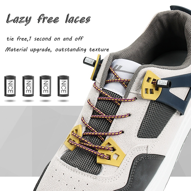 1 Cặp Dây Buộc Giày Thể Thao Không Cần Buộc Co Giãn 25 Màu