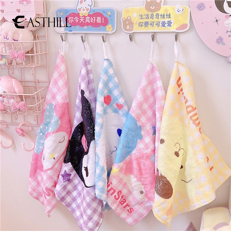 Khăn Lau Mặt Hình Vuông Họa Tiết Hoạt Hình Kuromi My Melody Cinnamoroll Kawaii 32Cmx32Cm