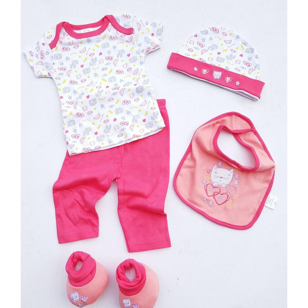 Set 5 chi tiết quần áo sơ sinh Bé Gái Bé Trai xịn đẹp từ 0 đến 6 tháng
