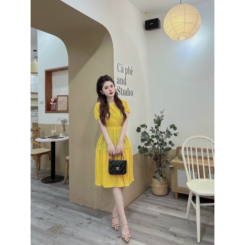 Váy xốp siêu xinh đầm dáng suông rộng maxi chít eo xòe mát mẻ tưới trẻ -Minxy shop