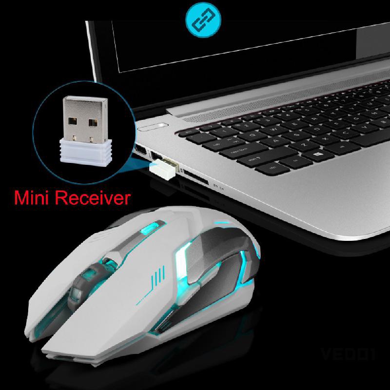 Chuột gaming X7 pin sạc kết nối không dây cổng nối USB tích hợp LED 963