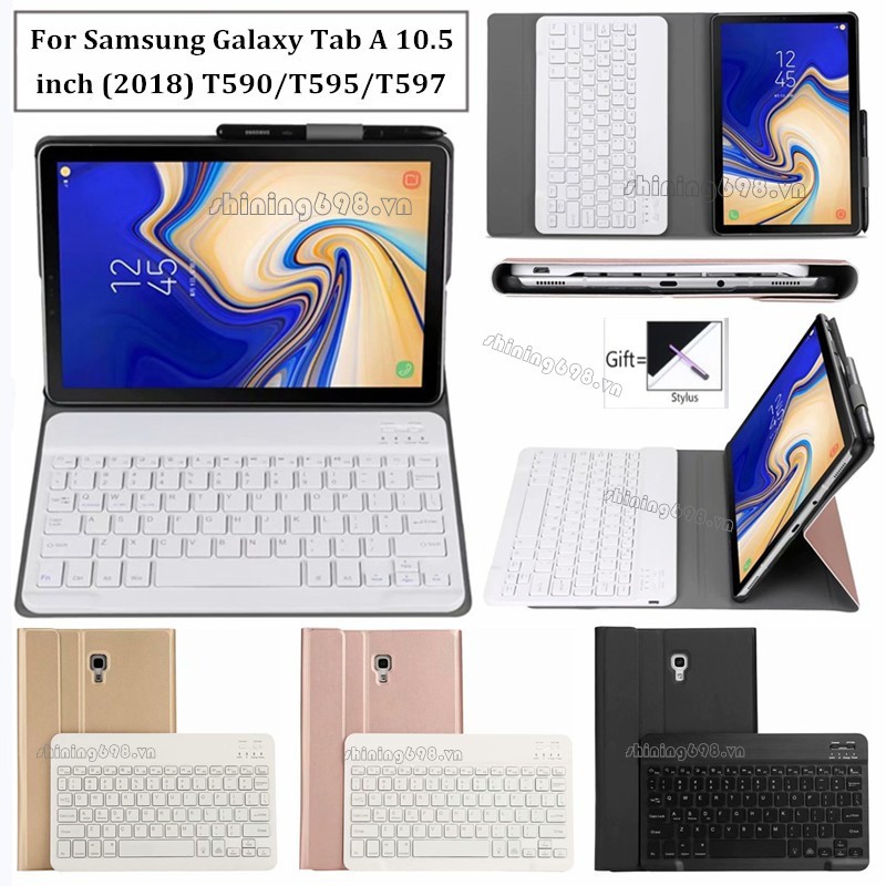 Bao Da Kèm Bàn Phím Bluetooth Cho Samsung Galaxy Tab A 10.5 (2018) Sm-T590 T595 T597