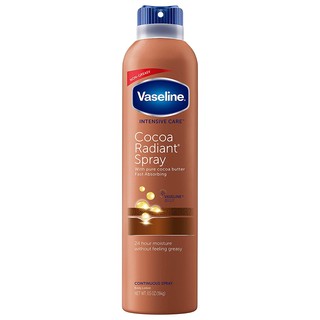Xịt dưỡng thể toàn thân Vaseline Spray On Lotion Spray Moisturizer For Dry Skin Cocoa Radiant Non-Aerosol 184g (Mỹ)