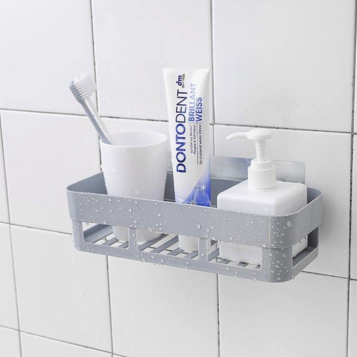 KỆ ĐỰNG GIA VỊ DÁN TƯỜNG ĐỂ ĐỒ HÌNH CHỮ NHẬT /Khay Nhựa Hình Chữ Nhật Để Đồ Nhà Bếp Nhà Tắm Đa Năng 88230