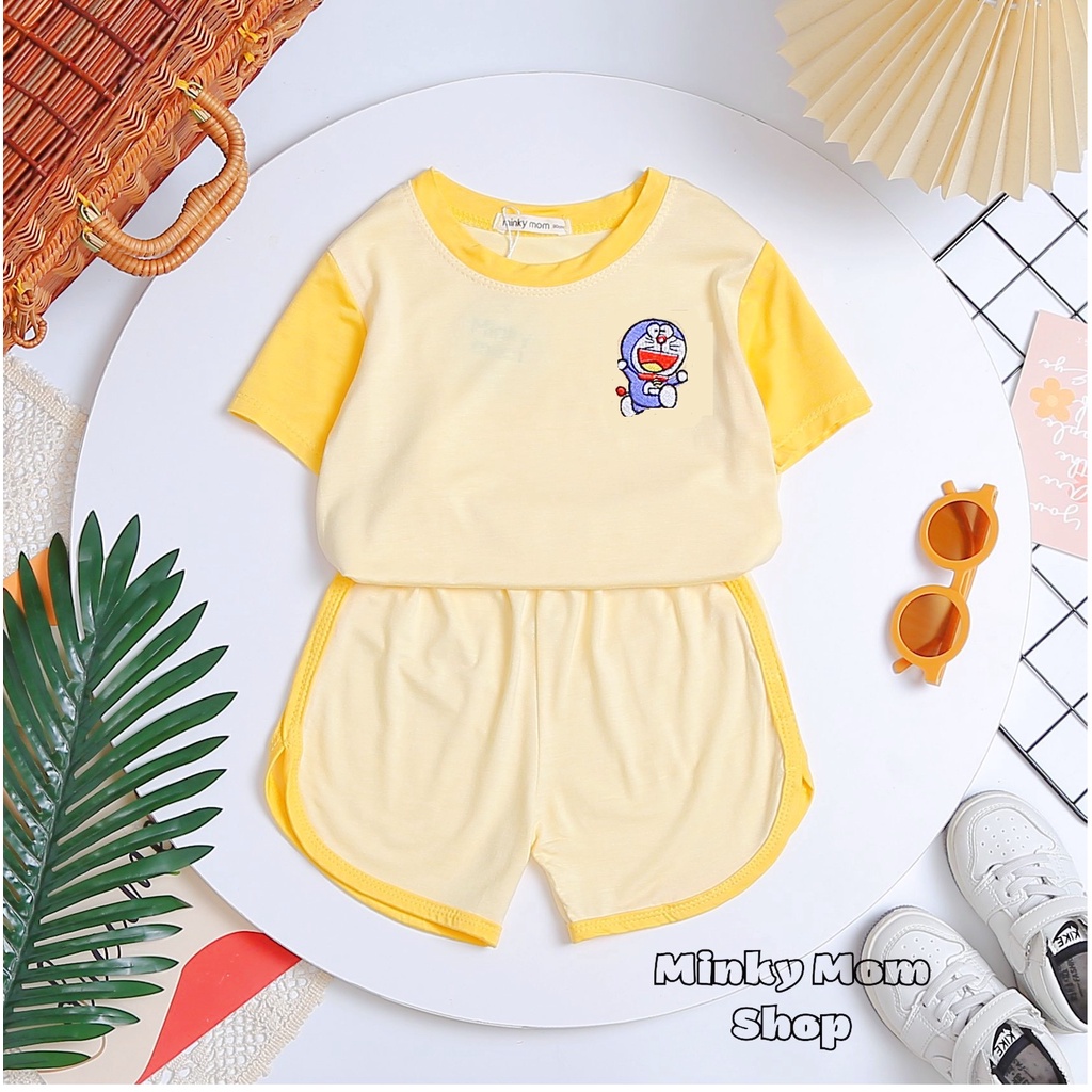 Đồ bộ MINKY MOM thun lạnh cho bé trai bé gái cộc họa tiết, bộ quần áo trẻ em monky mặc nhà cho bé 1 2 3 4 5  tuổi BC049