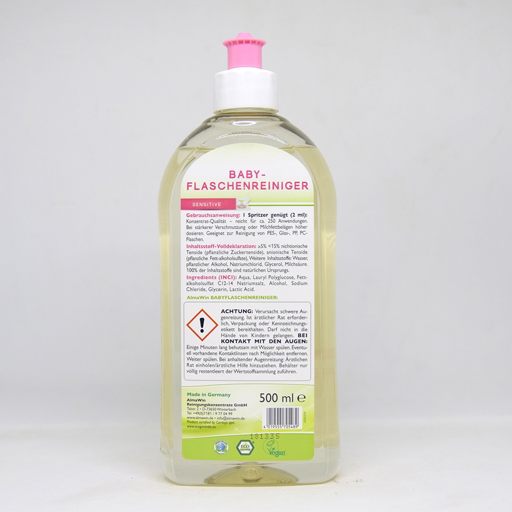 Nước vệ sinh bình sữa hữu cơ cho bé 500ml - Almawin