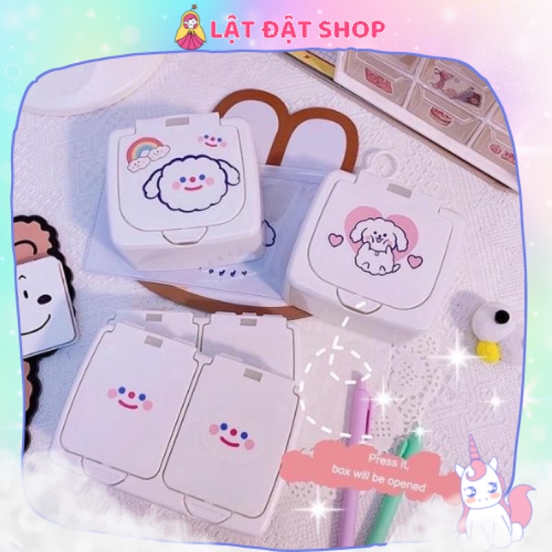 Hộp đựng tiện lợi - Hộp trắng nhỏ đựng sticker, vật dụng cá nhân