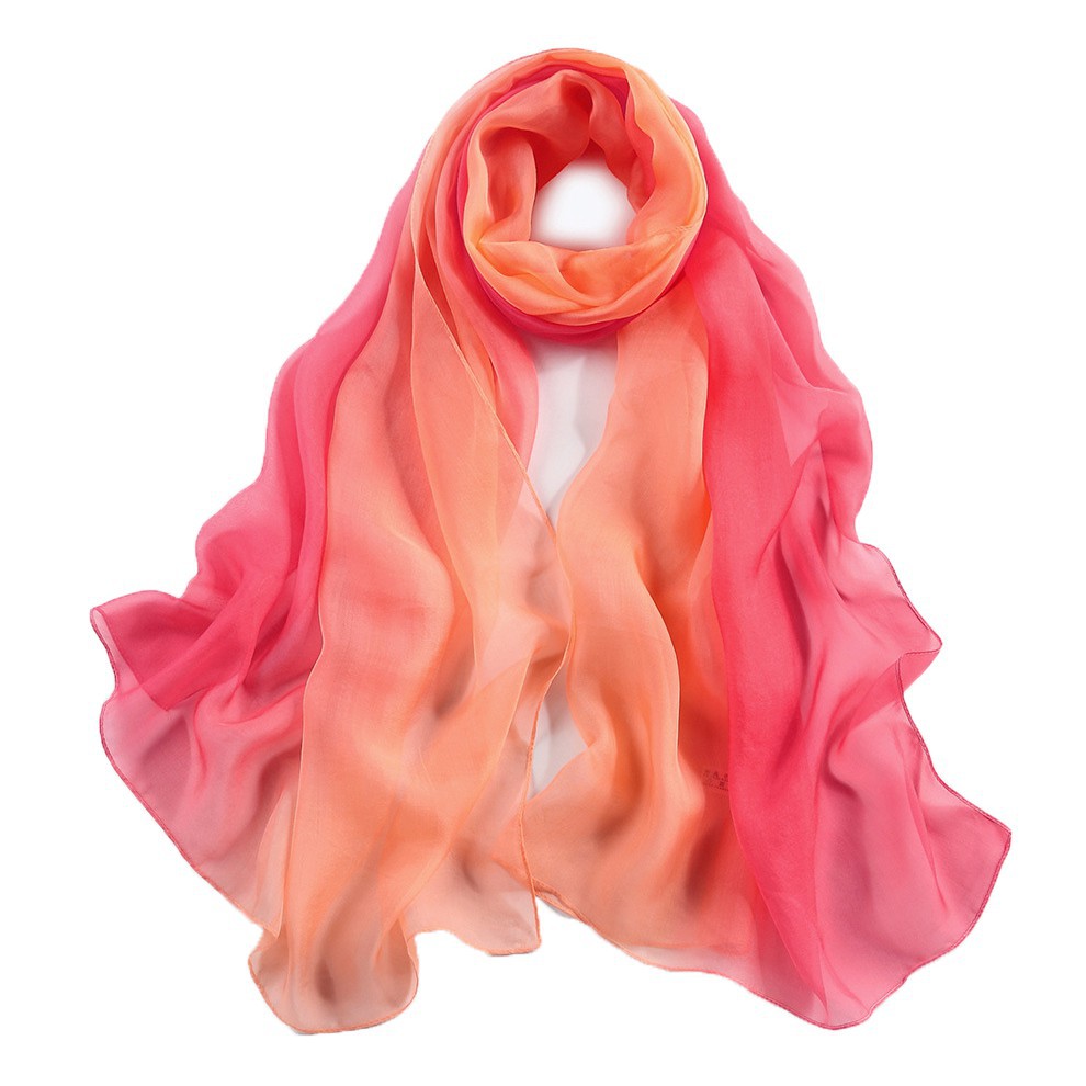 Stylish Gradient Color Women Silk Shawl Scarf | BigBuy360 - bigbuy360.vn
