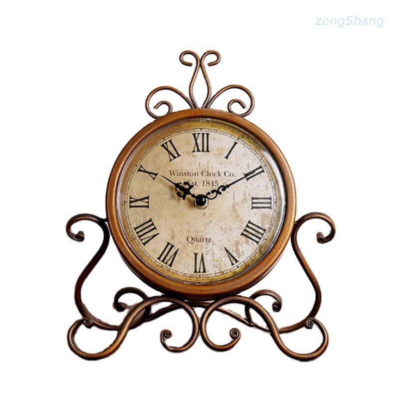Đồng hồ để bàn bằng sắt phong cách cổ điển