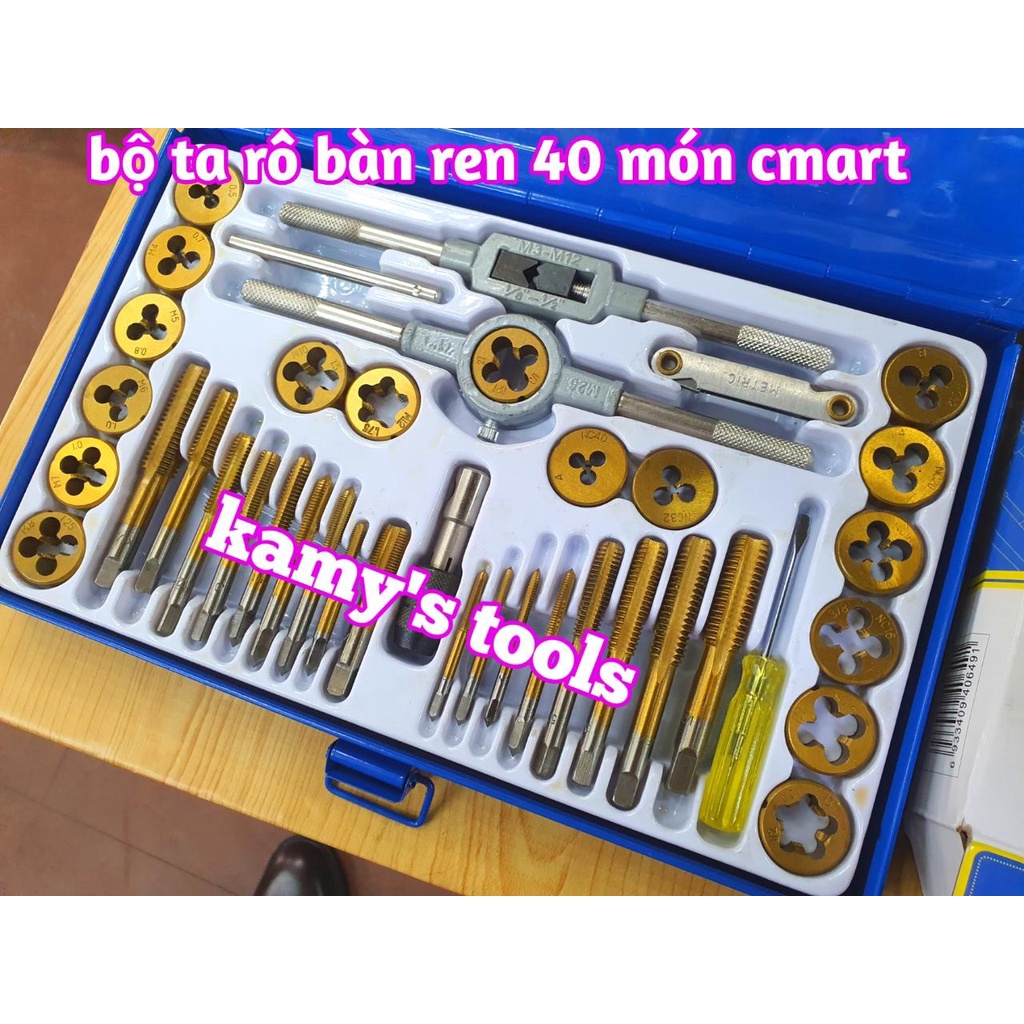 Bộ taro bàn ren 40 chi tiết model A1012 C-MART, bộ ta rô