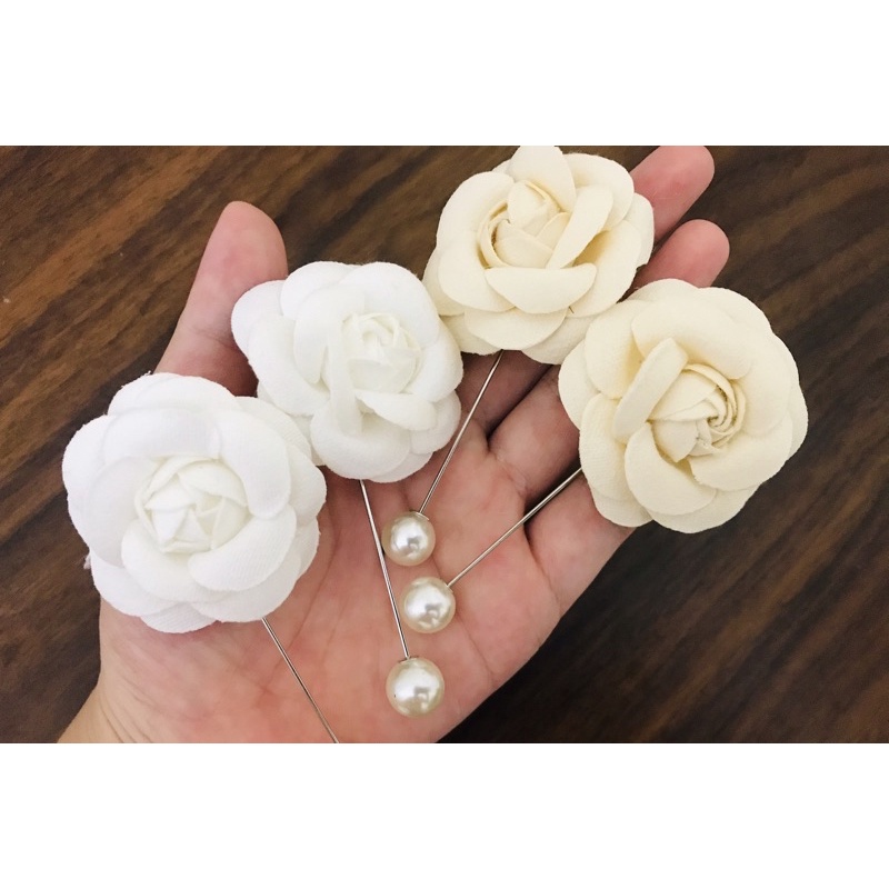 Cài áo hoa trà handmade nhiều màu  hàn quốc