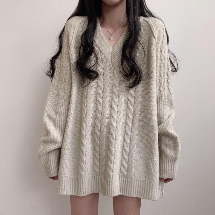 Áo Sweater Dệt Kim Màu Sắc Thời Trang Thu Đông Cho Nữ