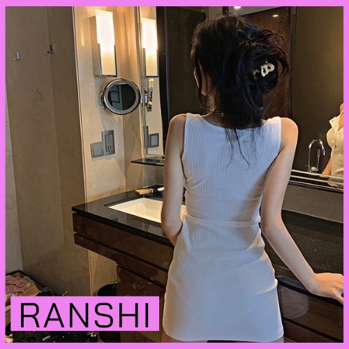 Váy Body Ba Lỗ RANSHI Đầm Sát Nách Phối Cúc Bấm Cá Tính Sexy Tôn Dáng Chất Thun Gân Dày Dặn HÀNG LOẠI 1 - RBD026