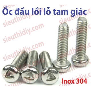 Ốc vít đầu lồi lỗ tam giác M3-M4-M5 Inox 304 ren mịn